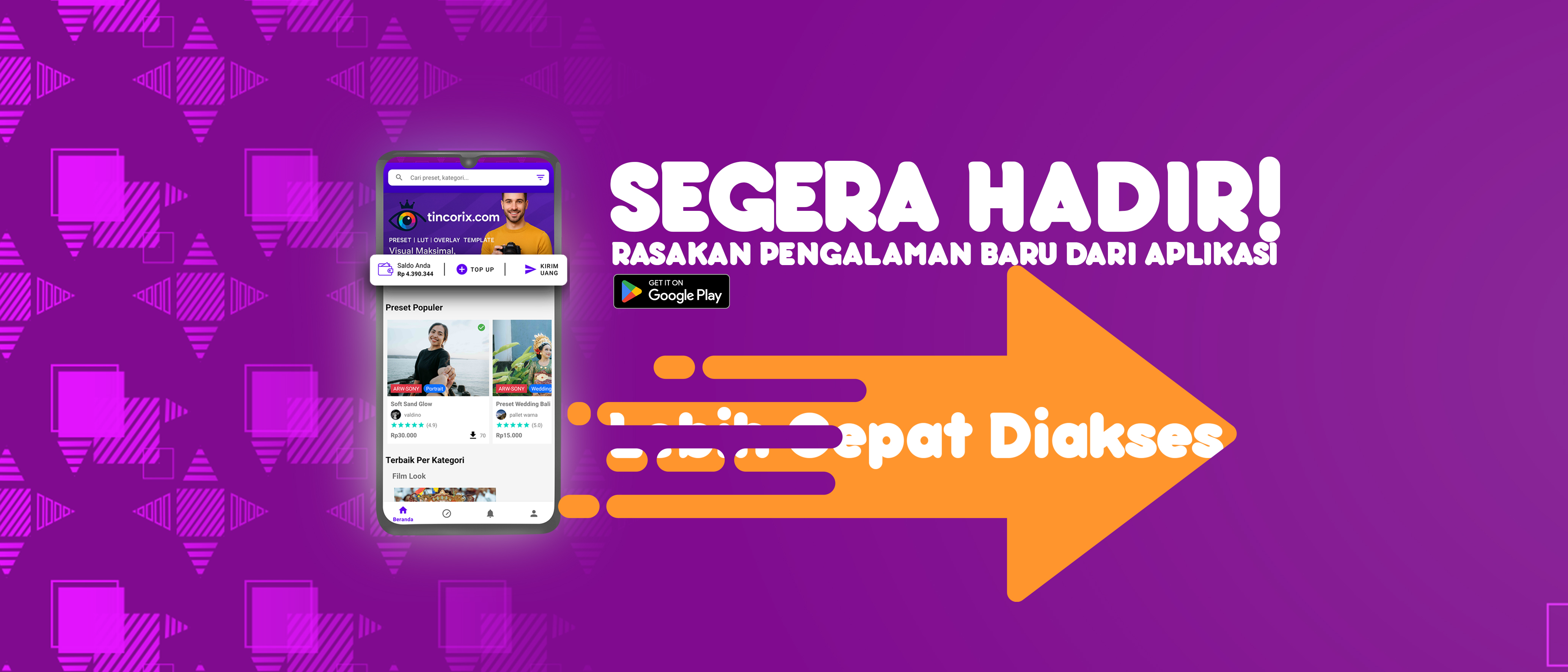 Tampilan Vertikal Aplikasi Tincorix